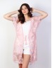 Lace Kimono with Butterfly Embroidered Pattern and Tie 